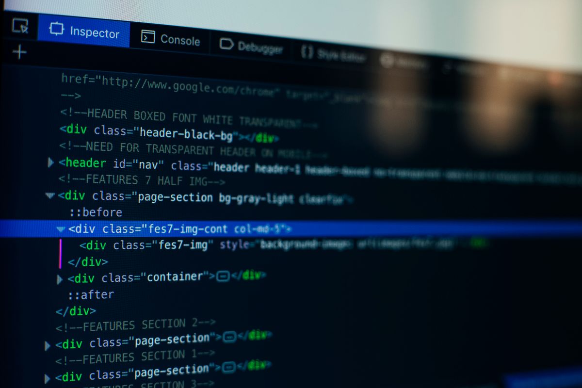 Code on a monitor for a web application